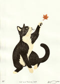 Cat and Falling Leaf